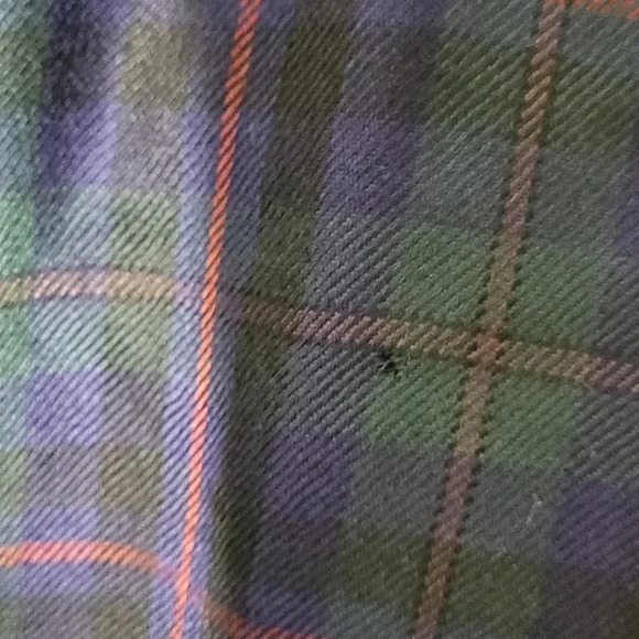 🛍Talbots Womens 6 Vintage Wool Blazer Velour Collar Buttoned Blue Green Plaid - Picture 9 of 9